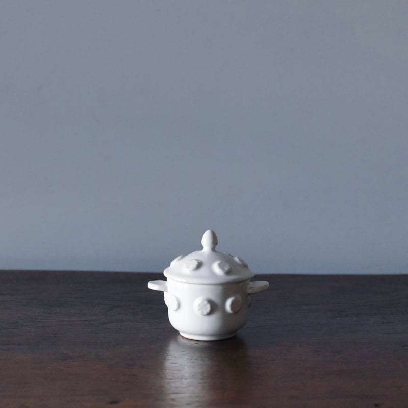 【アンティーク】フランス　エミールテシエ　小物入れ　陶器ポット　Ａ-573 Émile Tessier エミールテシエ マリコルヌ窯 クリームポット フランス