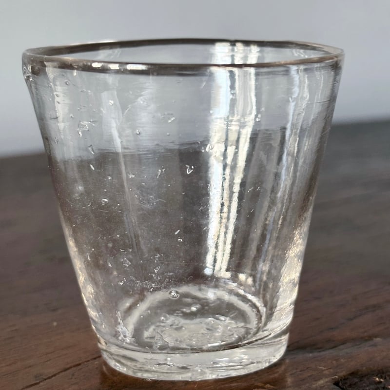 キャンドルグラス 無色 h6.9cm フランス アンティーク 0502258 | jinen_