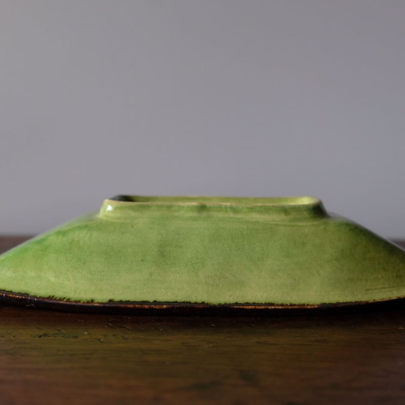 緑釉 舟型 ラヴィエ アンティーク 050365 | jinen_antique