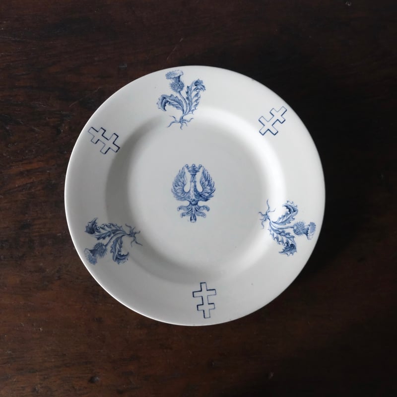 K&G Lunéville ロレーヌ 十字 紋章ディナー 皿 φ23.8cm フランス アンテ