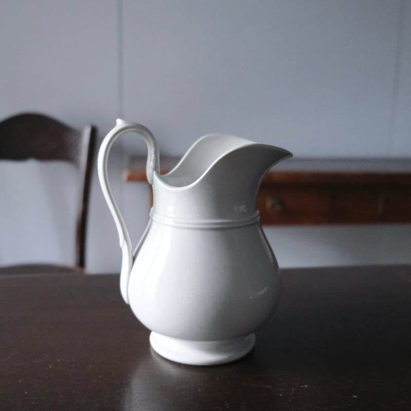 Choisy le Roi ショワジールロワ 白 ピシェ ピッチャー 花器 花瓶 h19.5