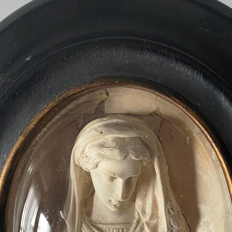 メダイヨン 聖母 マリア 額装品 フランス アンティーク 0501546