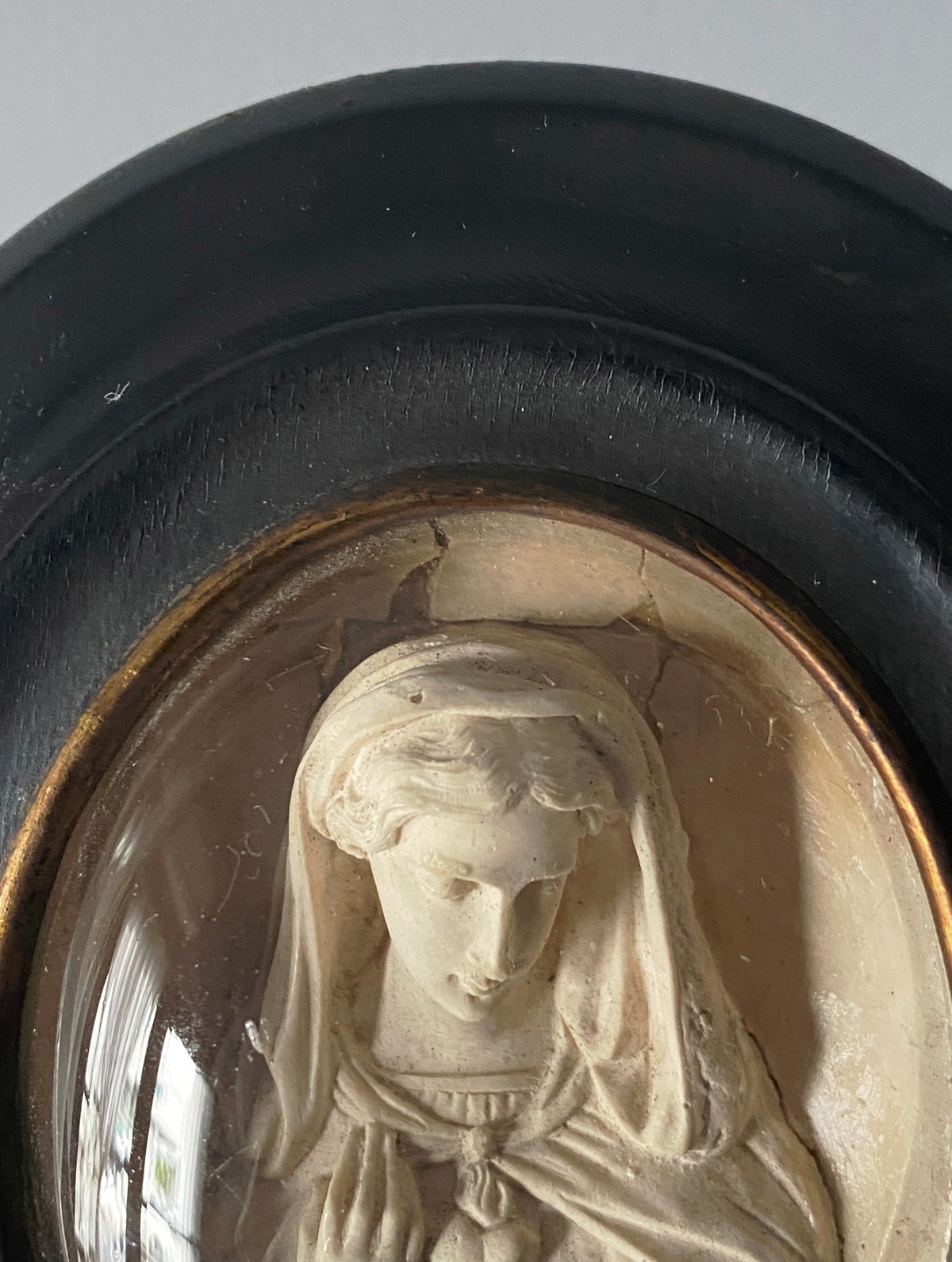 メダイヨン 聖母 マリア 額装品 フランス アンティーク 0501546