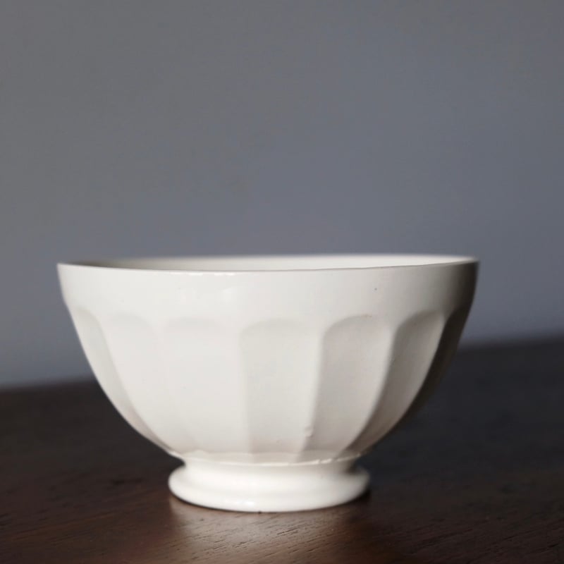 白 カフェオレ ボウル 面取り φ13.2cm フランス ヴィンテージ