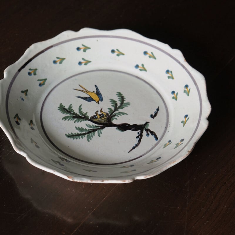 ヌヴェール Nevers 平皿 リム皿 φ23cm フランス アンティーク 0501305 |