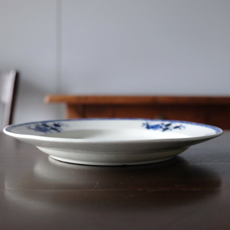 tournai トゥルネー 軟質磁器 絵皿 平皿 リム皿 φ24.4cm アンティーク