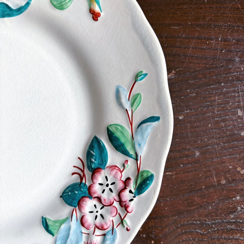 Creil & Montereau レリーフ皿 彩色皿 平皿 φ21.5cm クレイユモントロ