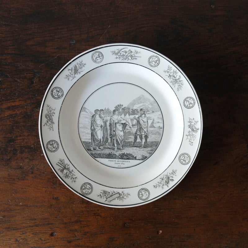 CREIL クレイユ グリザイユ 平皿 ディナー皿 φ24.5cm ファイアンス