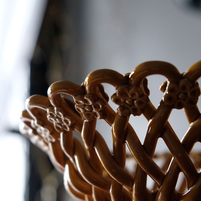 フランス　アンティーク　コンポティエ　編み編み ピション コンポティエ アンティーク | jinen_antique