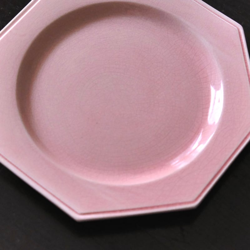 ピンク オクトゴナル 平皿 おそらく ポエト・ラヴァル フランス