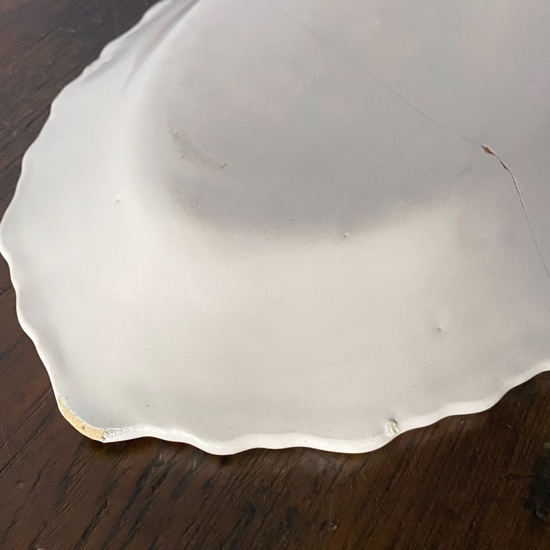 Moustiers ムスティエ フリル リム皿 オーバル皿 楕円皿 30.8cm Moustiers ムスティエ フリル リム皿 オーバル皿 楕円皿 30.8cm