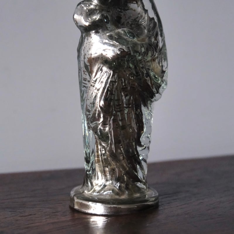マーキュリーガラス 聖母子像 マリア像 18.8cm フランス アンティーク