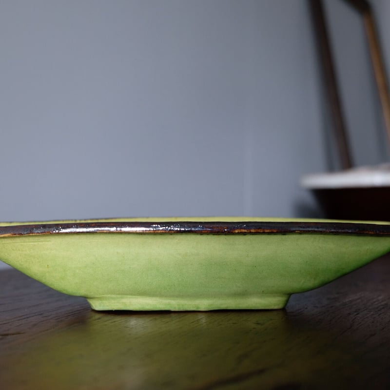 緑釉 舟型 ラヴィエ アンティーク 050365 | jinen_antique