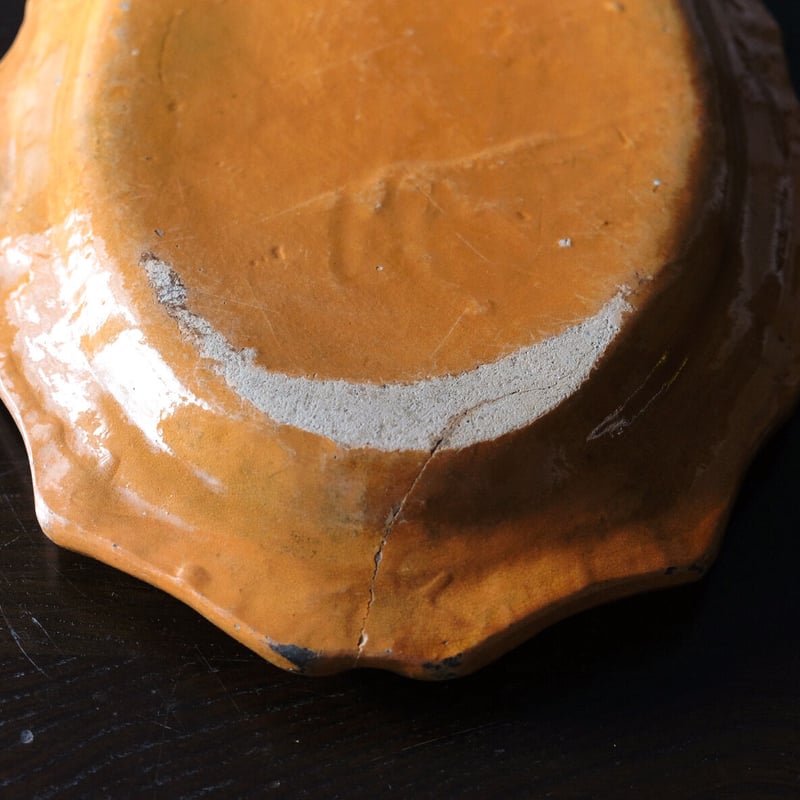 南仏 陶器 アプト apt の可能性 花リム オーバル皿 楕円皿 18世紀 44.5