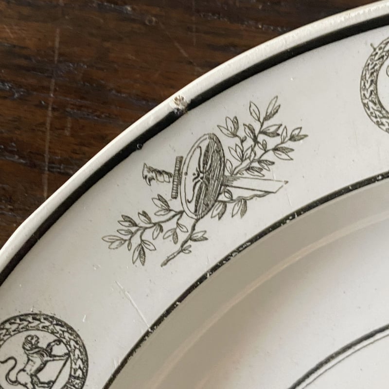 CREIL クレイユ グリザイユ 平皿 ディナー皿 φ24.5cm ファイアンス