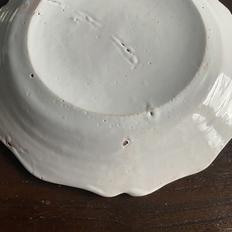 ヌヴェール Nevers 洋梨 平皿 リム皿 φ22.5cm フランス アンティーク