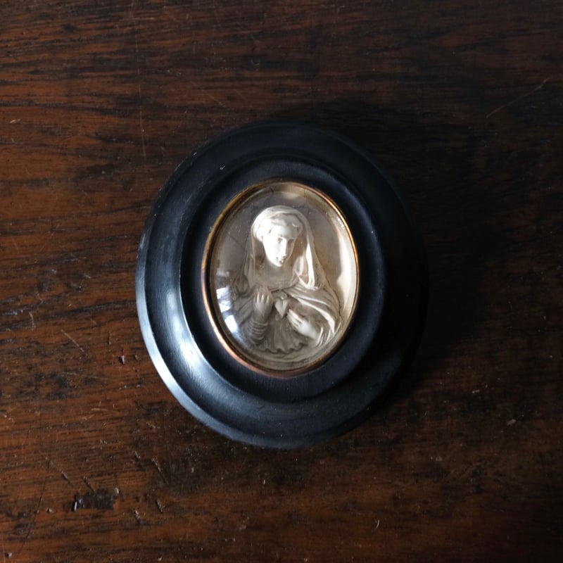 メダイヨン 聖母 マリア 額装品 フランス アンティーク 0501546
