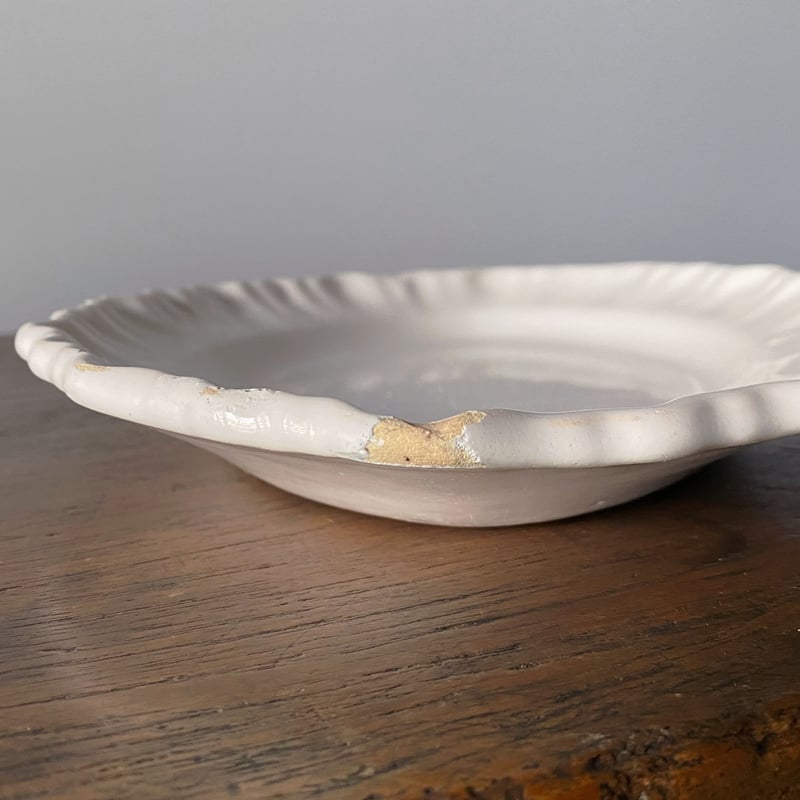 Moustiers ムスティエ フリル リム皿 オーバル皿 楕円皿 30.8cm