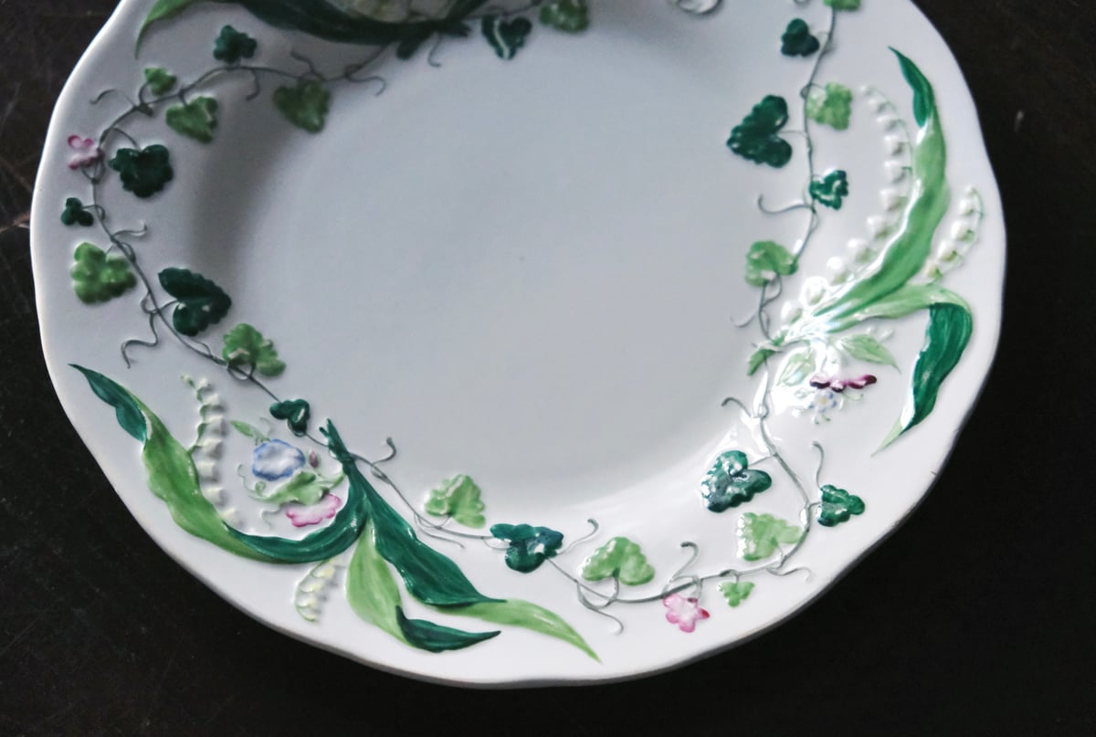 Creil&Montereau Flora Muguet デザート皿 彩色 φ21.5cm ク