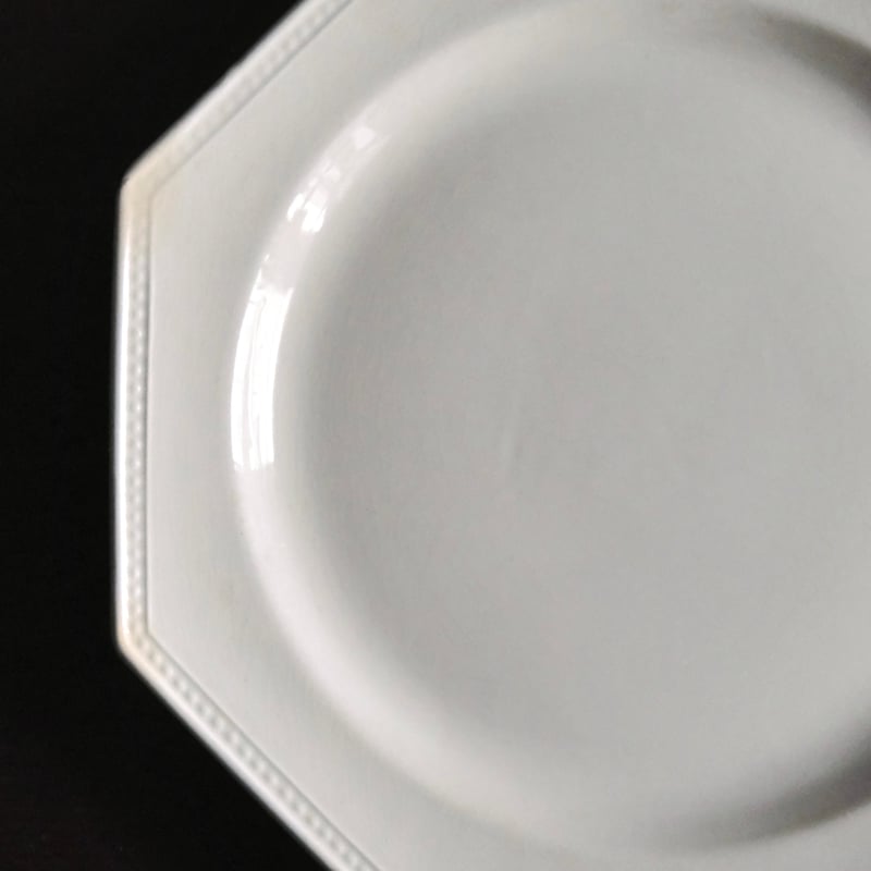 【美品】クレイユモントロー 15cmソーサー オクトゴナル刻印あり Creil&Montereau クレイユモントロー クレイユエモントロー 美品