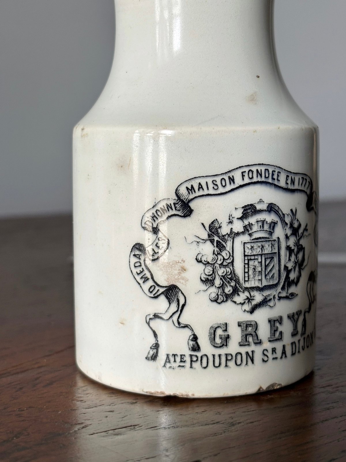 Creil & Montereau クレイユモントロー マスタード ポット h11.3cm フ