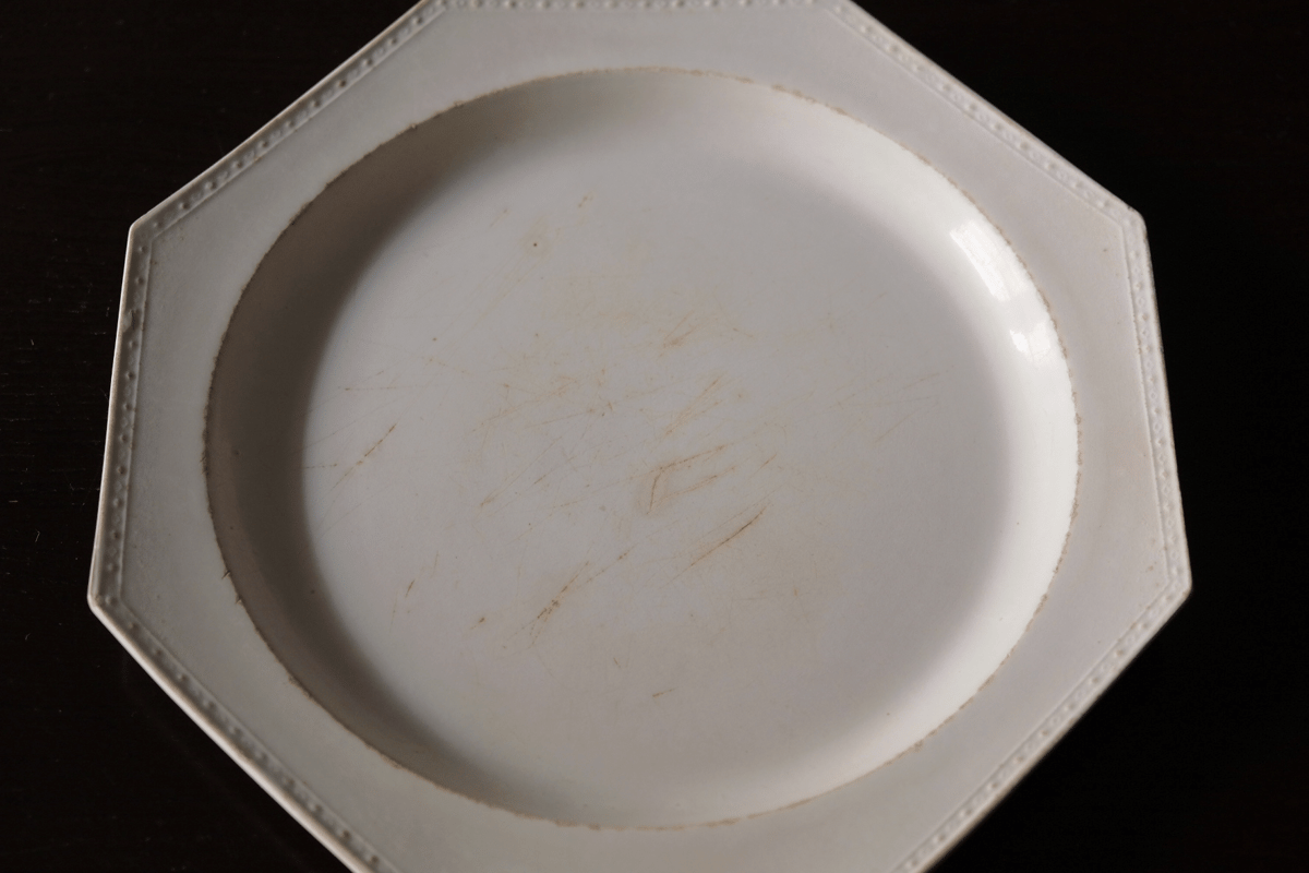 19世紀フランス モントロー 初期ファイアンスフィーヌ オクトゴナル皿 #7