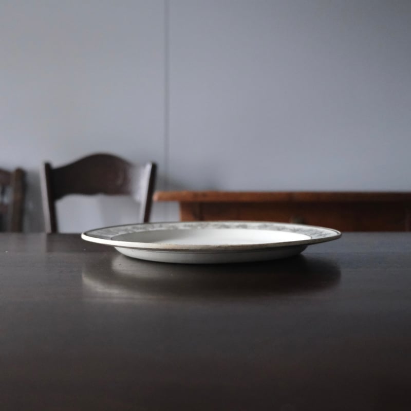 Creil クレイユ 刻印 グリザイユ 平皿 ディナー皿 ファ24.5cm フランス