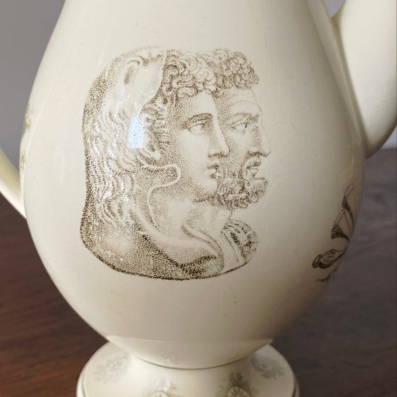 Creil クレイユ ファイアンスフィーヌ グリザイユ カフェ