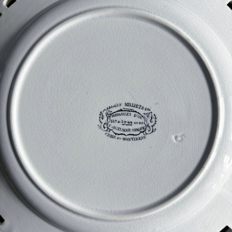 クレイユモントロー パニエ 皿　プレート　フランス　アンティーク Creil&Montereau クレイユモントロー クレイユエモントロー パニエ皿