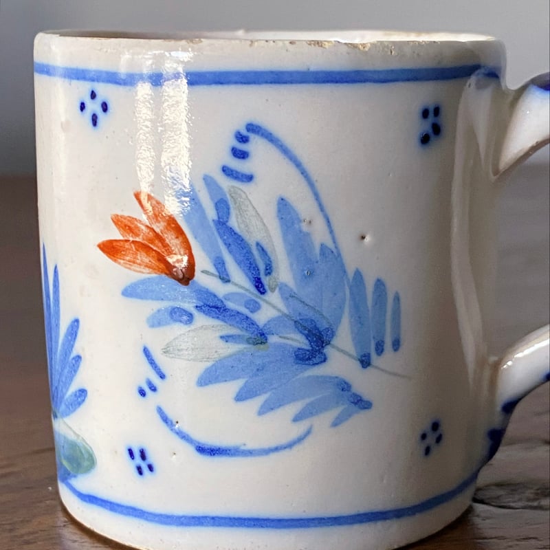 カンペール焼 デミタス カップ アンド ソーサー アンティーク 0501746