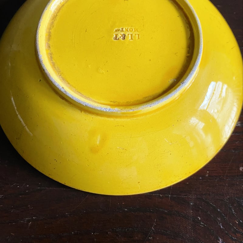 LL&T Montereau モントロー 黄色 ティーボウル ソーサー 小皿 フランス