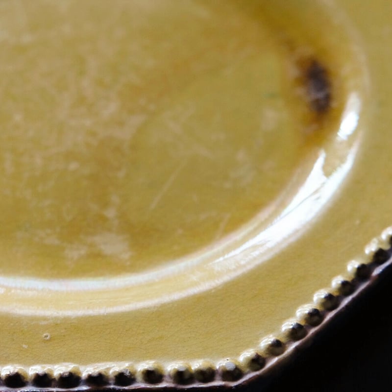 ヴァロリス 窯 オクトゴナル マスタード 色 プレート ヴィンテージ