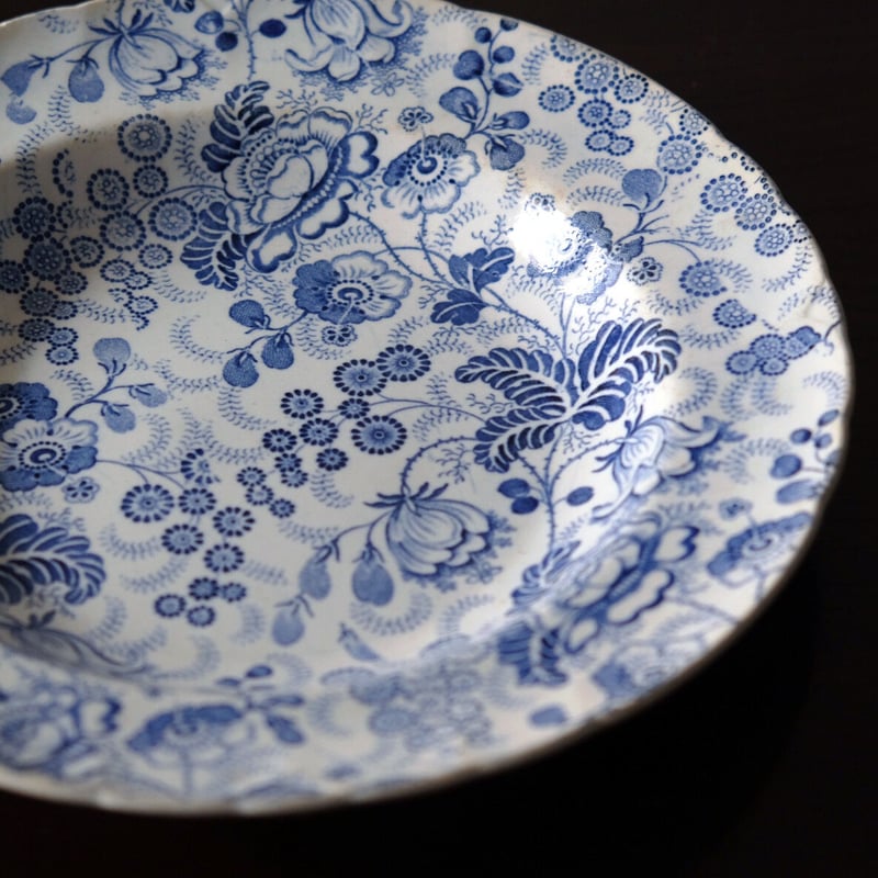 ボルドー タピスリー 深皿 リム皿 φ23.4cm アンティーク 0501028