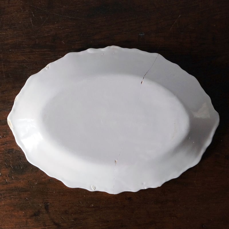 Moustiers ムスティエ フリル リム皿 オーバル皿 楕円皿 30.8cm Moustiers ムスティエ フリル リム皿 オーバル皿 楕円皿 30.8cm