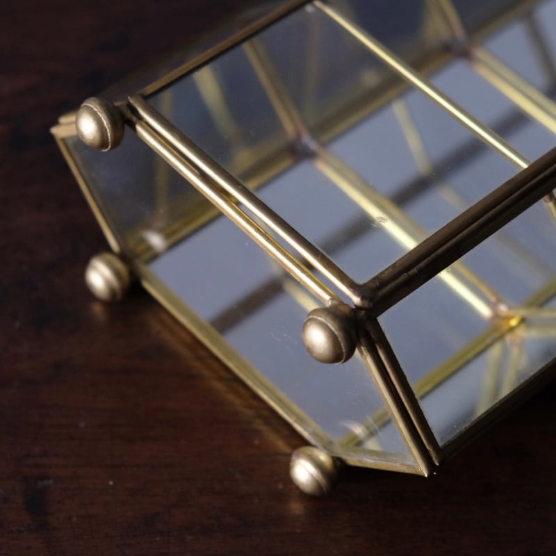 小型3段ガラスケース フランス アンティーク ヴィンテージ