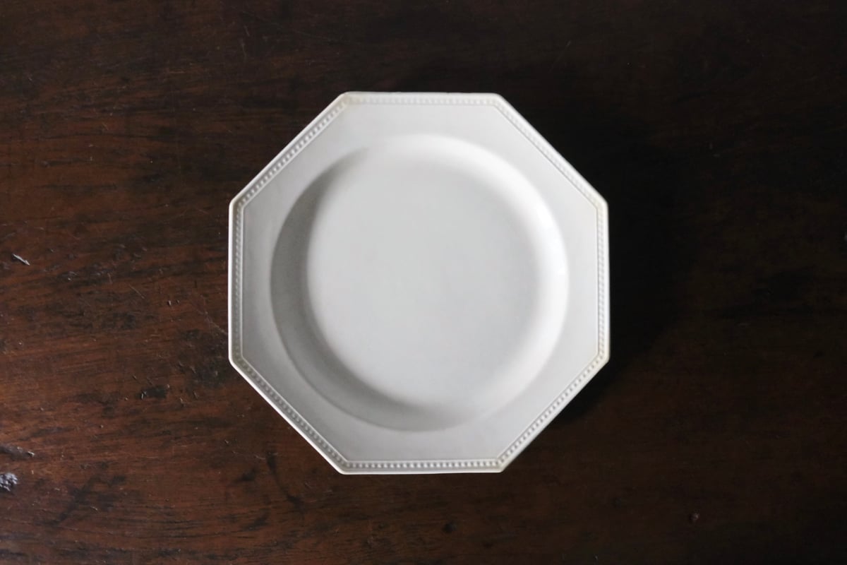 半月刻印 Creil&Montereau オクトゴナル 平皿 クレイユモントロー
