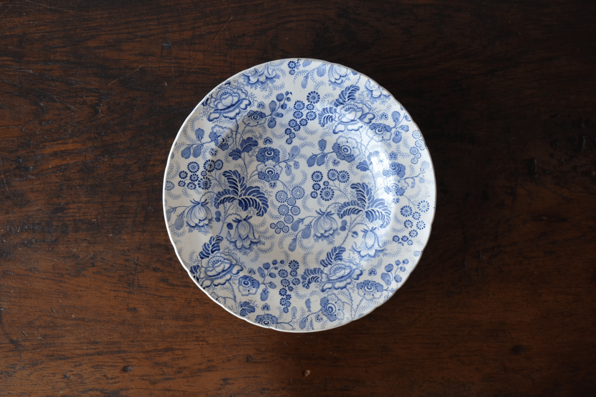 ボルドー 程よく色付いた枯れ感のあるレリーフプレート 深皿 フランス