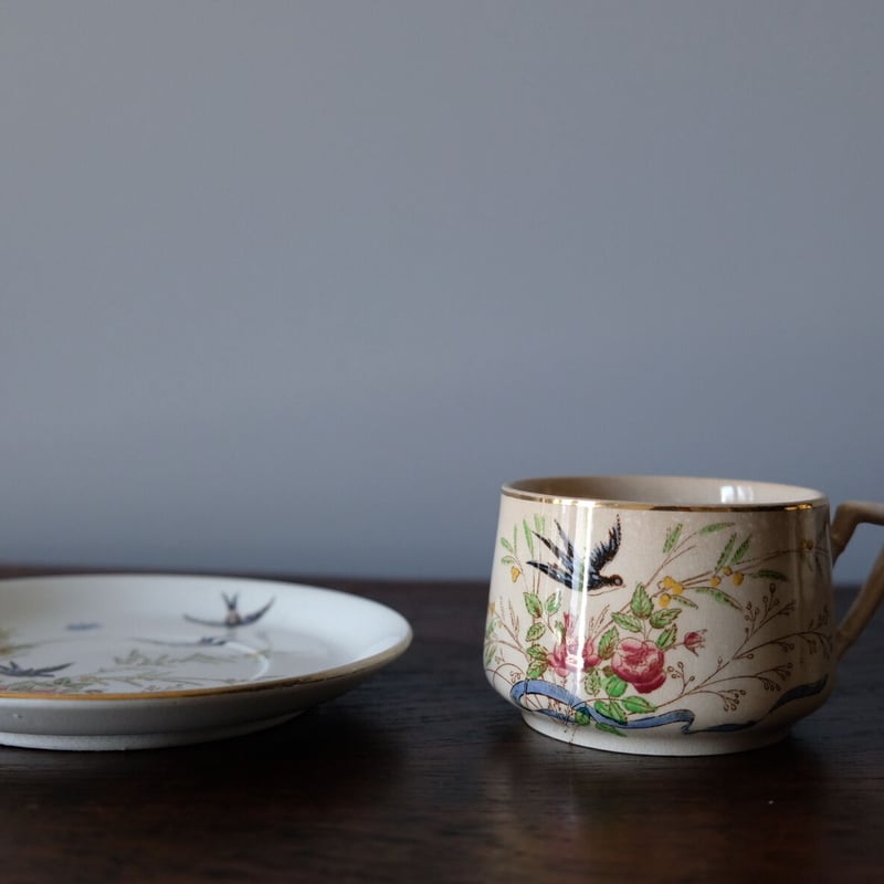 Sarreguemines サルグミンヌ手彩色 カップ&ソーサー b050489 Sarreguemines サルグミンヌ手彩色 カップ&ソーサー b050489
