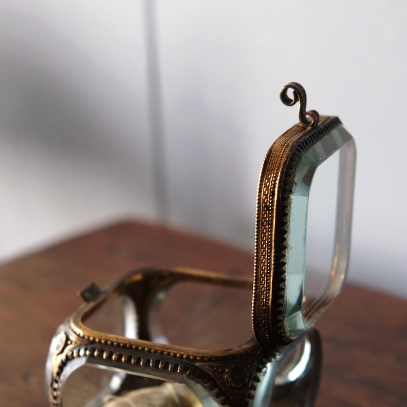 ヒ*シ様 旧二十円明治十年重さ約34.28gケース入り コレクションアンティーク ジュエリーケース 大きめサイズ ビゾテ クリスタル フランス