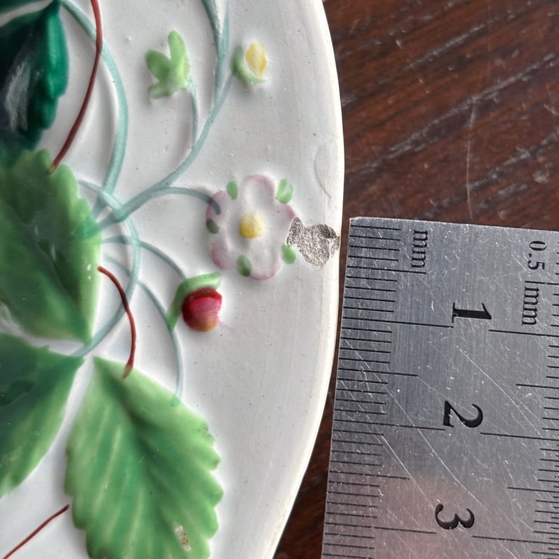 Creil&Montereau Fraise ジョルジュサンド 彩色 いちご レリーフ皿 平皿