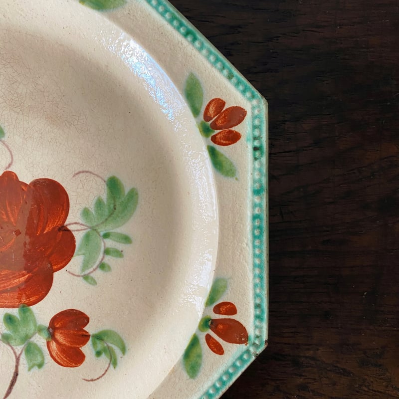 ドゥエ Douai 花絵皿 オクトゴナル デザート 皿 平皿 アンティーク