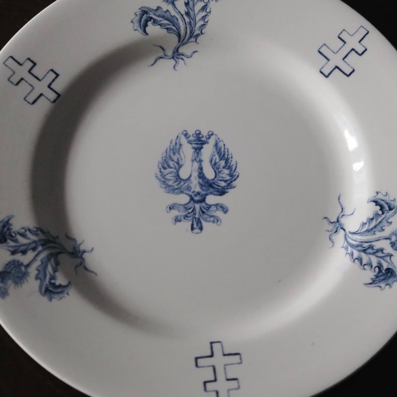 K&G Lunéville ロレーヌ 十字 紋章ディナー 皿 φ23.8cm フランス アンテ