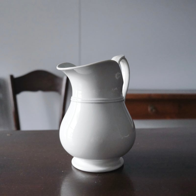 Choisy le Roi ショワジールロワ 白 ピシェ ピッチャー 花器 花瓶 h19.5