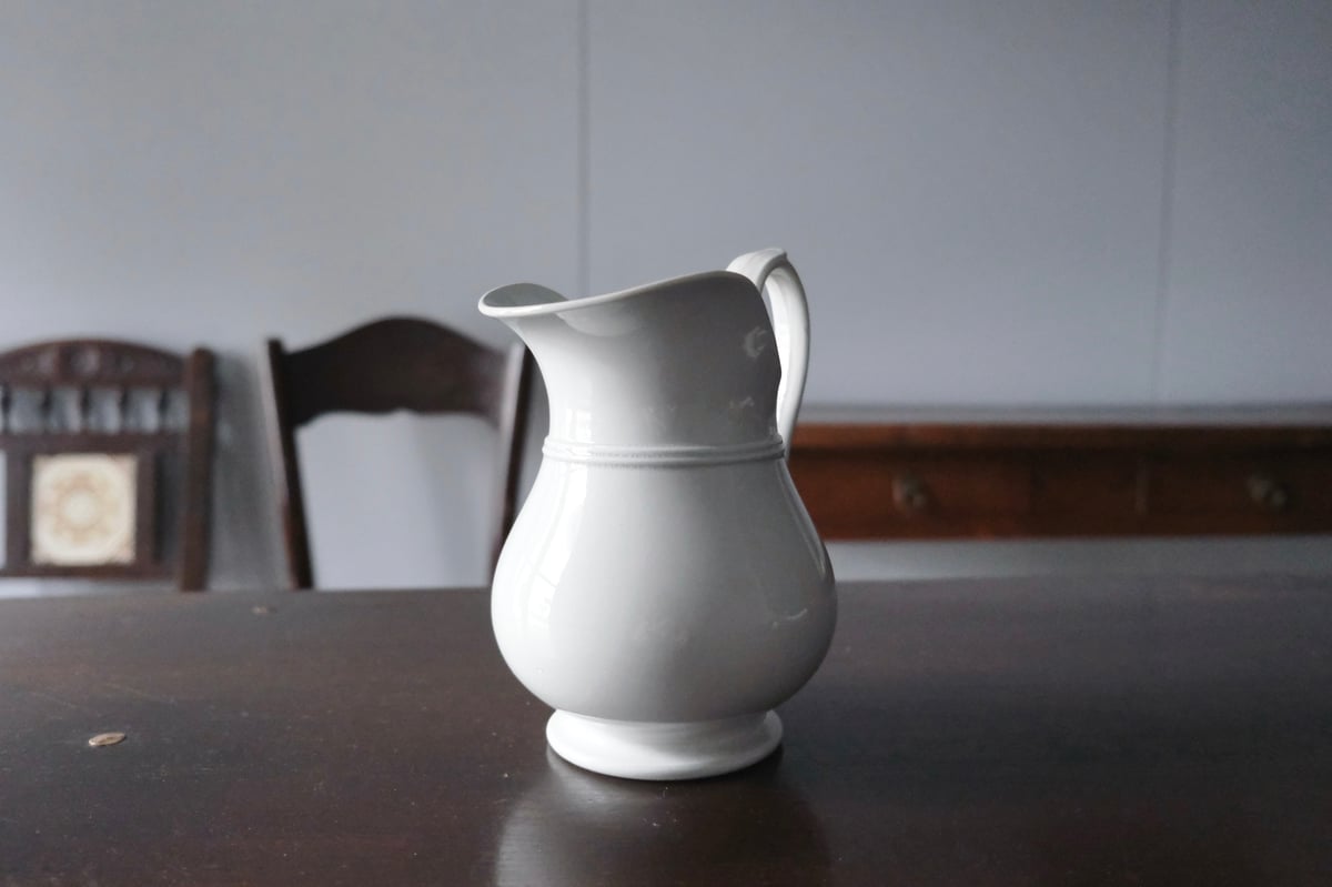 Choisy le Roi ショワジールロワ 白 ピシェ ピッチャー 花器 花瓶 h19.5