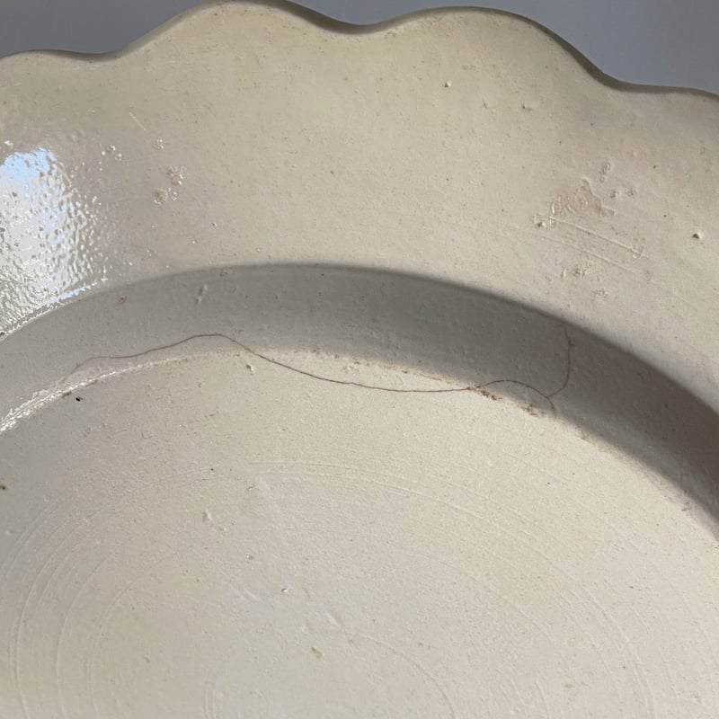 イギリス 塩釉炻器 salt glazed stoneware レリーフ皿 平皿 リム皿 φ2