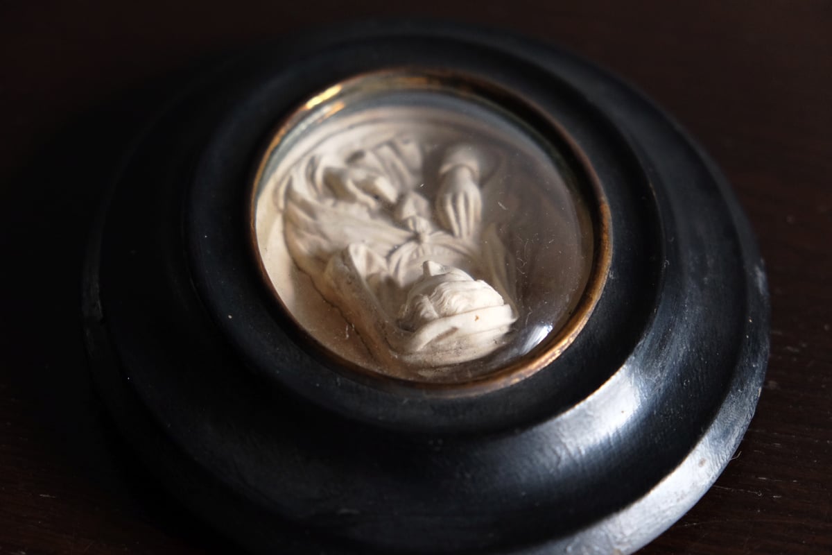 メダイヨン 聖母 マリア 額装品 フランス アンティーク 0501546