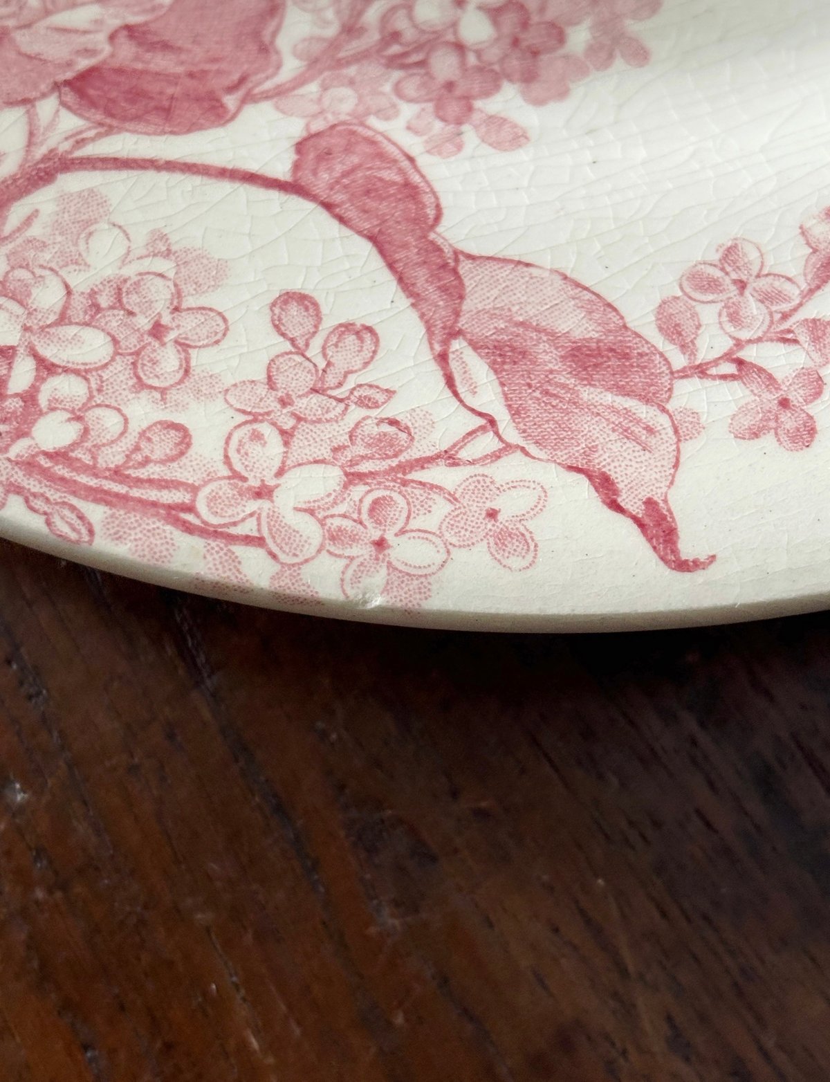 美品　フランスアンティーク　GIEN プレート　リラの花　LILAS　平皿　E Gien Lilas ジアン リラ 平皿 デザート皿 φ21.3cm フランス