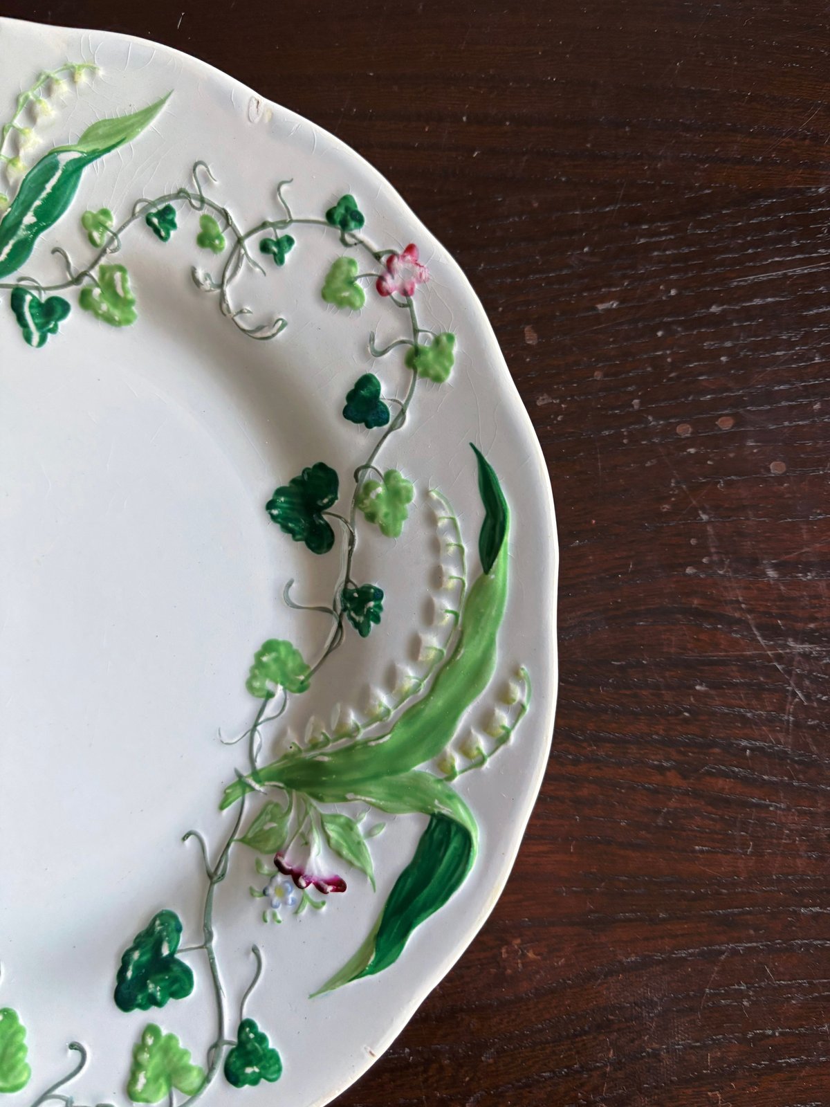 Creil&Montereau Flora Muguet デザート皿 彩色 φ21.5cm ク