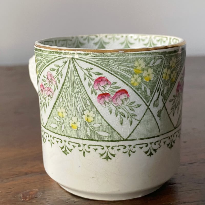 フランスアンティーク　クレイユモントロー　ラブラドールシリーズ　サラディエール クレイユモントロー Creil&Montereau ラブラドール デミタス カップ