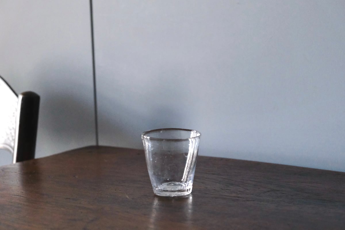 キャンドルグラス 無色 h6.9cm フランス アンティーク 0502258 | jinen_